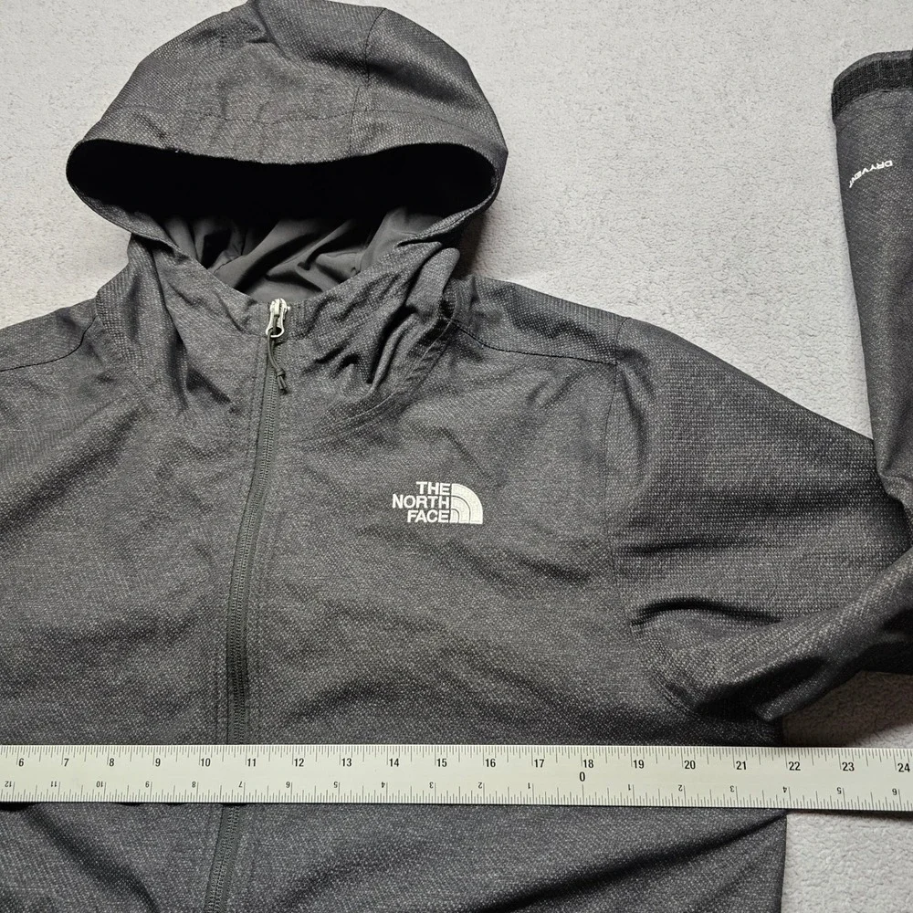 The North Face Dryvent Rain Jacket Mens Medium Black Hooded Waterproof Full Zip